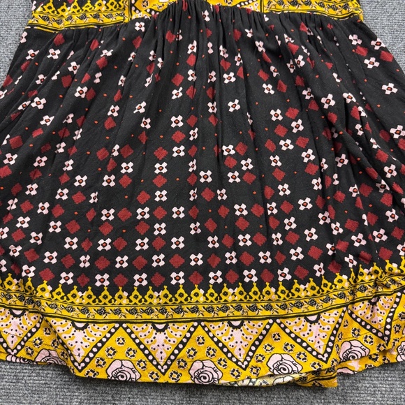 Free People Charlotte Sleeveless Printed Long Top Fall Colors Women's Large Boho - Picture 7 of 11